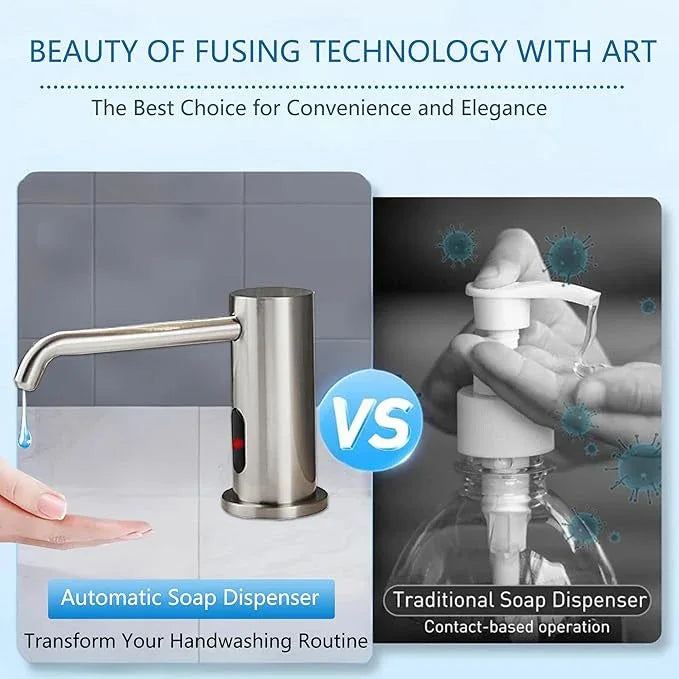 Automatic Soap Dispenser Touchless for Kitchen and Bathroom, Sink Built in Commercial Electric Soap Dispenser,Upgraded Infrared Sensors Brass Material, with Bottle and Pump 33.81oz/1000ml - ModernBath