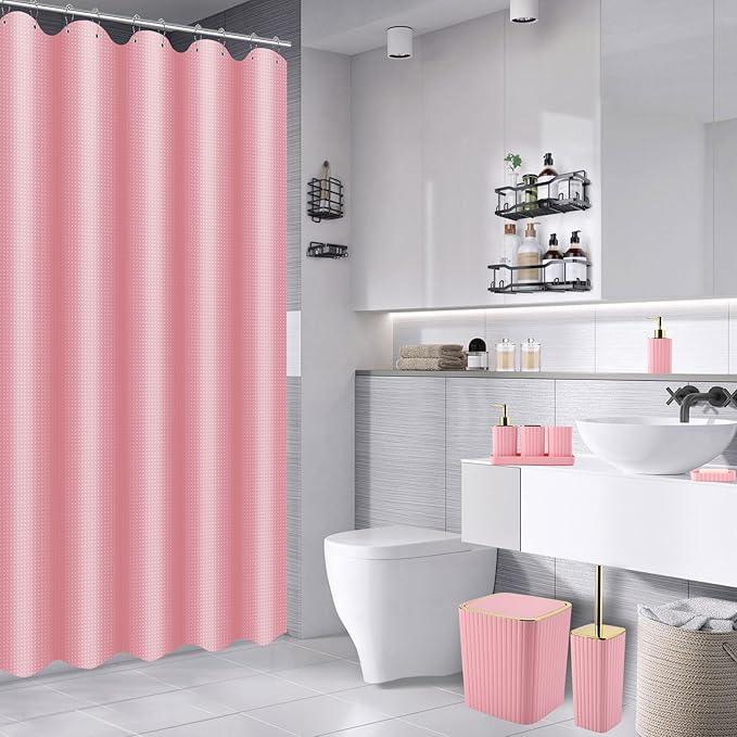 XLHOMO 28PC Bathroom Set - Gorgeous Pink Bathroom Set, Bathroom Accessory Set, Pink Shower Curtain Set with 5PC Shower Caddy - ModernBath