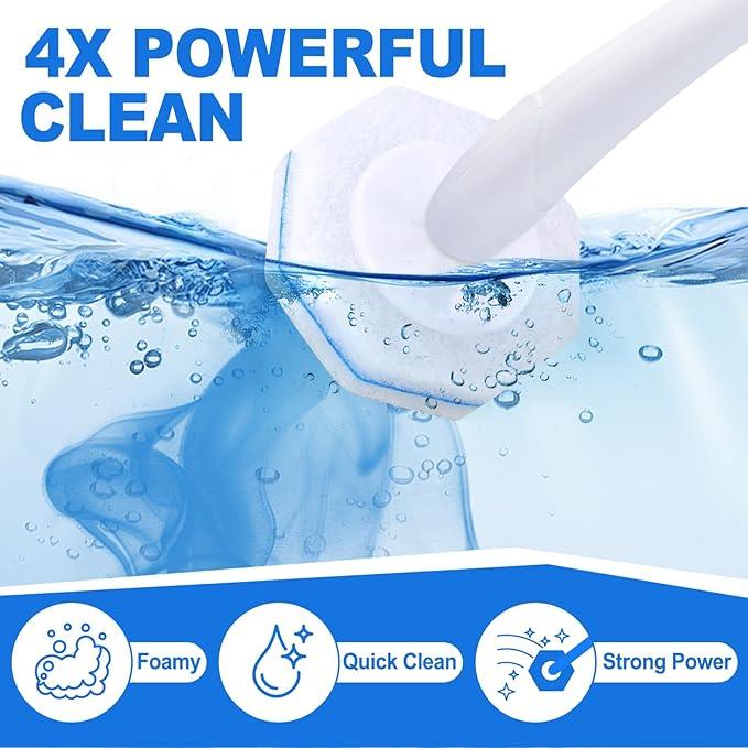 Zeefpod 100 Count Disposable Toilet Brush,Toilet Cleaner Wand Refills Compatible with Most Toilet Brushes- No Falling Apart, Fresh Fragrance，4X Cleaning Power，Bathroom Cleaning. - ModernBath