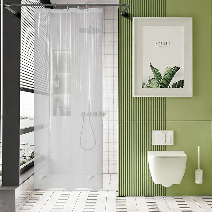 AmazerBath Stall Shower Curtain Liner 36x72, Walk in Shower Curtain Plastic, Clear Shower Stall Curtain Liner Heavy Duty Thick PEVA, Half Shower Liner with 2 Weighted Stones and 6 Grommet Holes - ModernBath