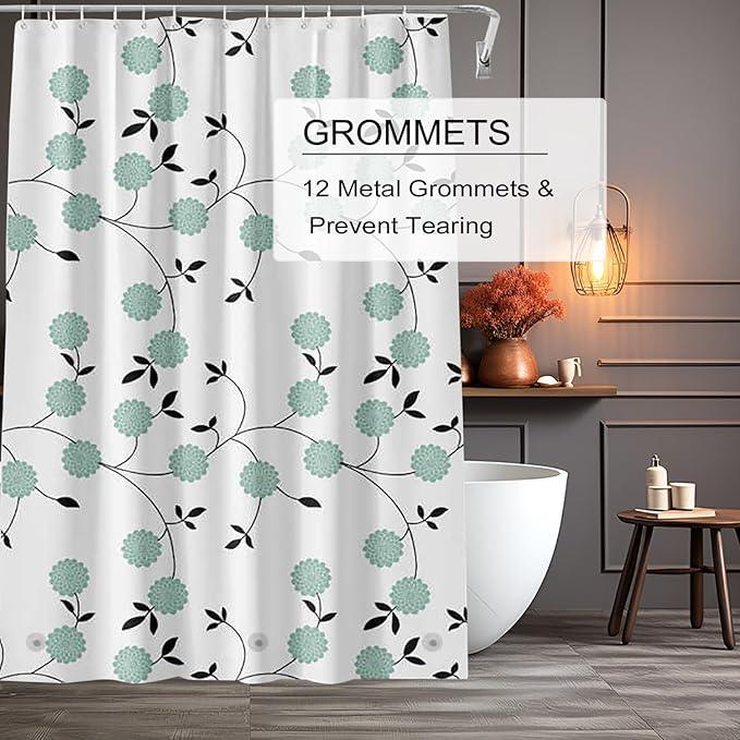 TIKABC Shower Curtain Liner, 4G PEVA Shower Liner, Plastic Waterproof Shower Curtains, 72x72 inch with Grommet Holes 3 Magnetic Weights - ModernBath