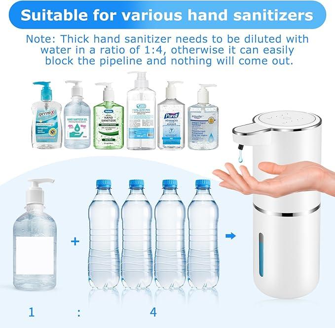 4 Pack Automatic Soap Dispenser,Liquid Soap Dispenser Touchless,12.8oz/380ml USB Rechargeabled Wall Mounted Smart SoapDispenser for Bathroom Kitchen Dish Soap - ModernBath