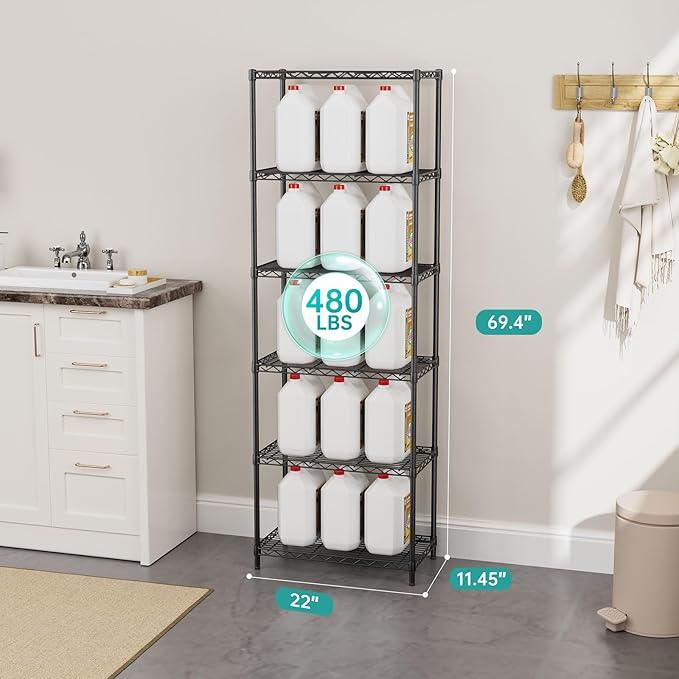 SINGAYE Shelf Closet Wire Shelving：Adjustable Metal Unit for Laundry Room Organization Bathroom Kitchen Home Storage Pantry Rack Shelves - ModernBath