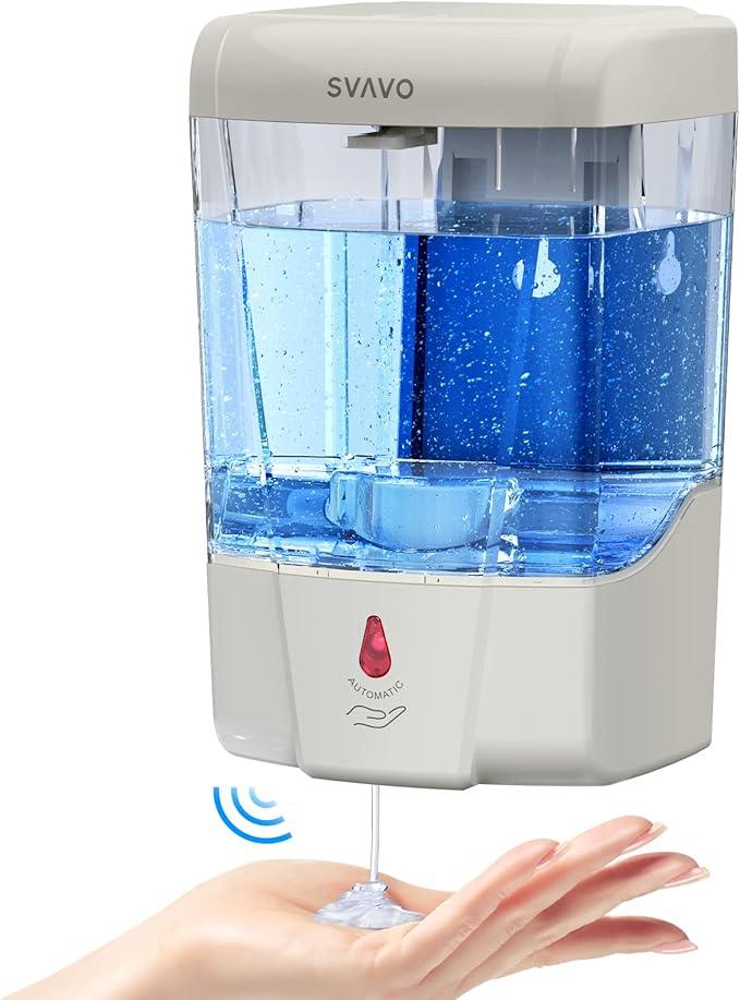 SVAVO Automatic Hand Soap Dispenser, 21 fl.oz/600ml Touchless Soap Dispenser Wall Mounted, Touch-Free Liquid soap Dispenser Sensor Soap Dispenser for Kitchen Hotel Restaurant Bathroom - ModernBath