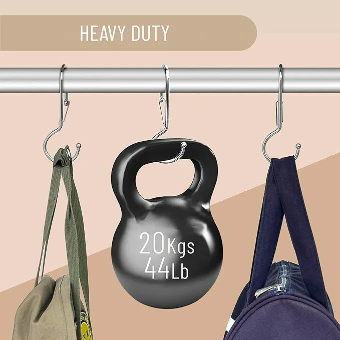 Blau Marité 6 Purse Hanger for Closet. Tote Hanger. S-Shaped Hooks S Hooks Twist Design. Anti Drop S-Shaped Hook for hanging handbags with Safety Buckle to Prevent Falls. Heavy Duty. (Silver, Twisted) - ModernBath