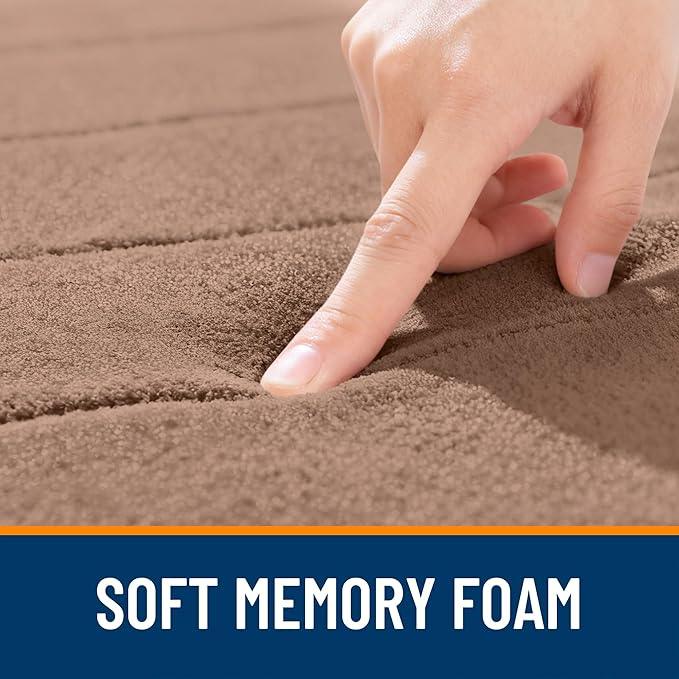 OLANLY Memory Foam Long Bathroom Rugs Runner 59x24, Super Soft Absorbent Bath Mat, Quick Dry, Machine Washable Shower Floor Rugs, Bathmat Carpet, Bathroom Home Decor Accessories, Mocha - ModernBath