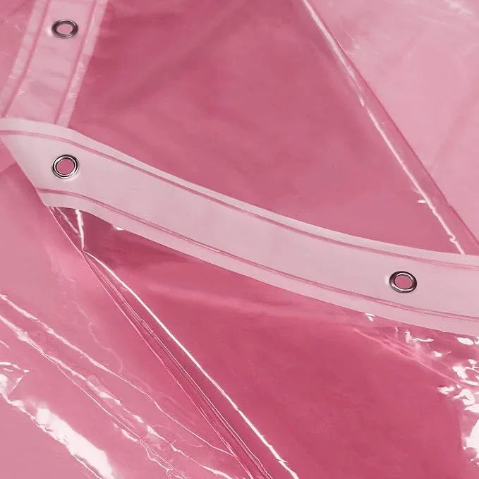 Barossa Design Clear Pink Stall Shower Curtain Liner with 3 Magnets - 36" x 72" Waterproof Lightweight PEVA Plastic Narrow Shower Liner for Small Bathroom, Metal Grommets - Clear Pink - ModernBath