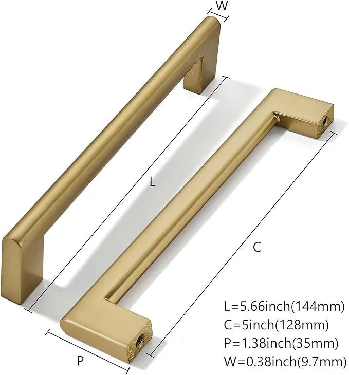 khtumeware 5 Inch Hole Center 2 Pack,Champagne Bronze Cabinet Pulls Heavy Duty Solid Satin Brass Kitchen Drawer Handle Antique Cabinet Hardware for Bathroom, Drawer, Cabinet - ModernBath