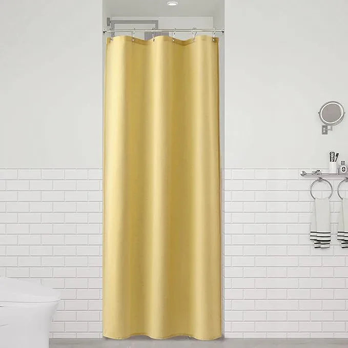 Naturoom Yellow 36 Inch Shower Curtain - Stall Narrow Half Linen Ultra Thick Fabric Shower Curtain Set with Hooks, Boho Farmhouse Rustic RV Camper Bath Curtains for Bathroom, 36x72 - ModernBath