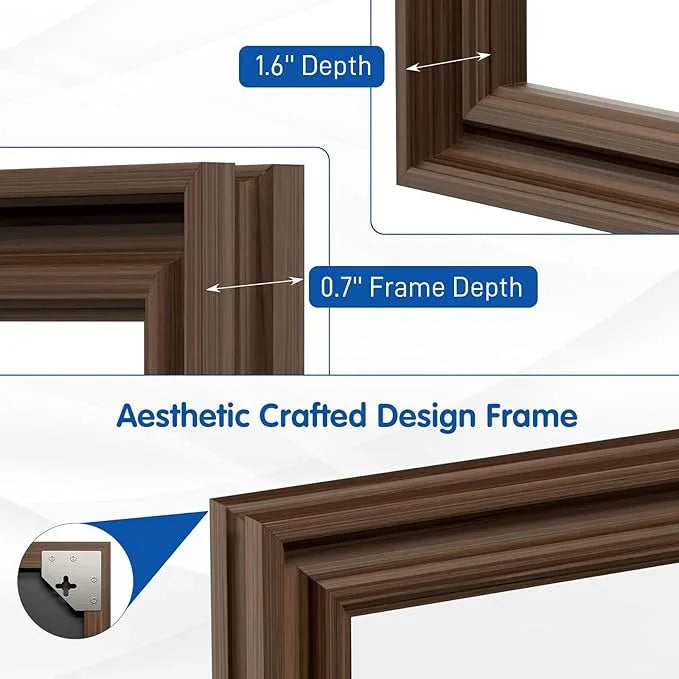 WEER Retro Copper Bathroom Mirror, 36x30 Inch Bronze Oil Rubbed Framed Mirror, Rectangle Classic Vintage Framed Wall Mirror, Farmhouse Vanity Mirror, Tempered Glass, Vertically or Horizontally - ModernBath