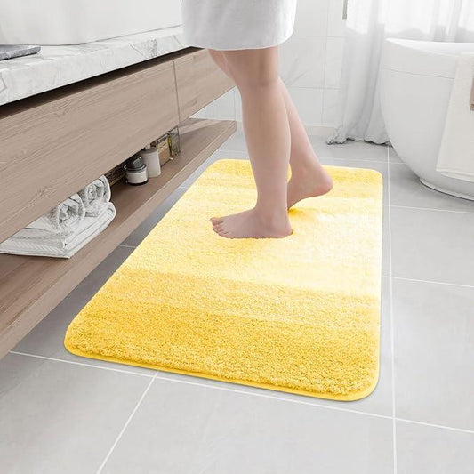Arotive Microfiber Bathroom Rugs, Shaggy Soft and Absorbent Bath Rug, Non-Slip, Thick Plush Machine Washable Dry Bath Mats for Bathroom, Tub and Shower, 36x24, Yellow, Rectangular - ModernBath