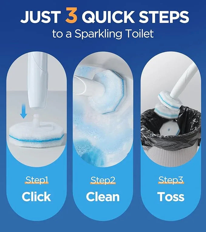 64 Count Toilet Wand Refills for Clorox Toilet Wand, 5X Cleaning Power Toilet Bowl Cleaners with Exclusive Formula, High-Density Disposable Toilet Brush Scrubber - No Falling Apart, Fresh Fragrance - ModernBath