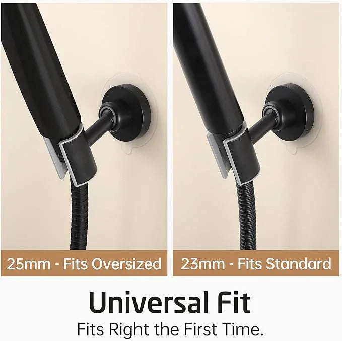 KES Upgraded Dual Size Opening Shower Head Holder, Black, 2X Strong Adhesion, 18/8 Stainless Steel, Adhesive Mount, 1 Count - ModernBath