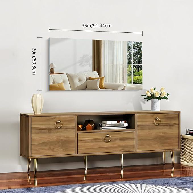CILIBER Frameless Mirror, 20x36 Inch Bathroom Mirrors for Wall, Rectangle Bathroom Vanity Mirrors with Polished Edge, Hangs Horizontally or Vertically for Bathroom, Bedroom and Living Room - ModernBath