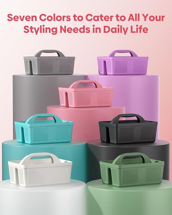 MLIKLU 4 Pack Portable Shower Caddy, Integrated Handle, Reinforced Plastic, Quick-Dry Ventilation Holes, Multi-purpose Storage Basket for Home, Dorm and Bathroom, Kitchen, Under Sink Storage, Pink - ModernBath