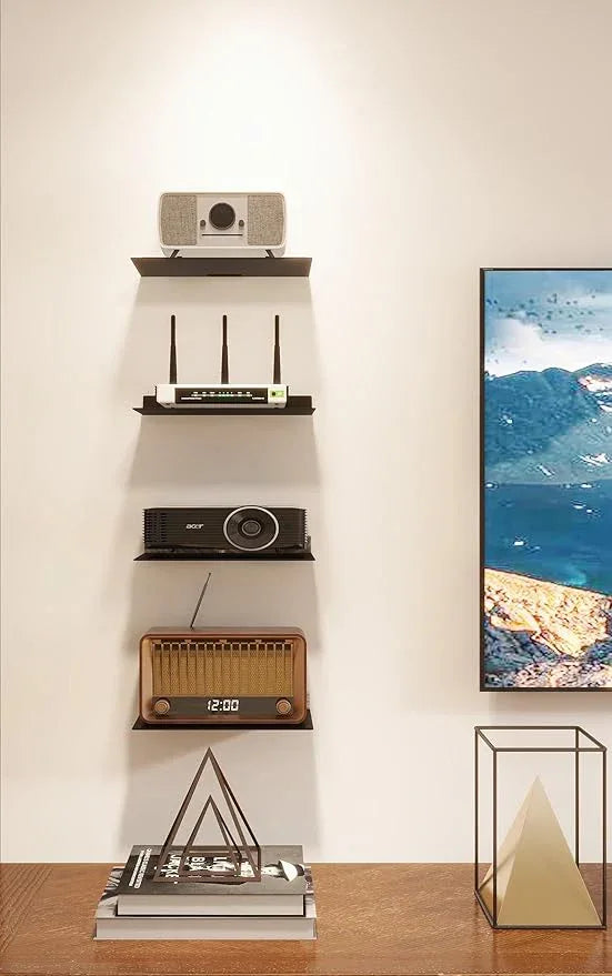 Floating Shelves for Wall, 3.0mm Thick Aluminium Alloy Floating Shelves, Suitable for Bedroom, Living Room, Bathroom, Kitchen, Office Etc(Black, 12 Inch) - ModernBath