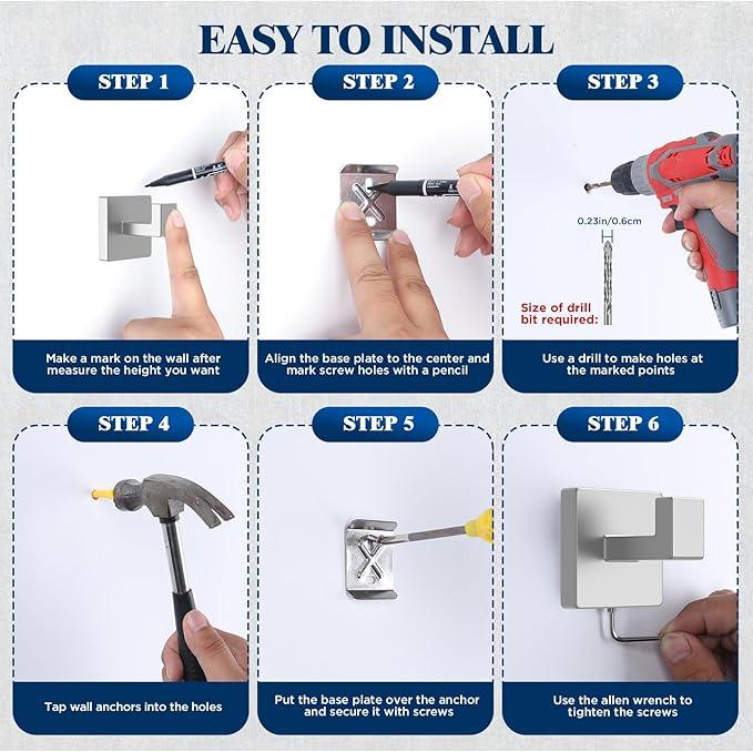 LACHILL 7-Pieces Brushed Nickel Bathroom Hardware Accessories Set, SUS304 Stainless Steel, 16 Inch Bath Towel Bar Set, Towel Holder, Towel Racks for Bathroom Wall Mounted - ModernBath