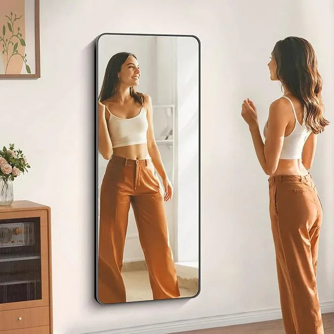 DESBING 60" x 24"Bathroom Mirror, Matte Black Wall Mirror with Metal Frame, Decorative Rectangular Vanity Mirror for Bedroom Bathroom Living Room Entryway (Horizontal/Vertical) - ModernBath
