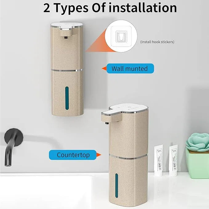 Automatic Foaming Soap Dispenser, Touchless Hand Soap Dispenser, USB Rechargeable, 4 Adjustable Levels, 14.2 oz (420 ml) Large Capacity, for Bathroom, Kitchen & School (Light Khaki, Foaming) - ModernBath