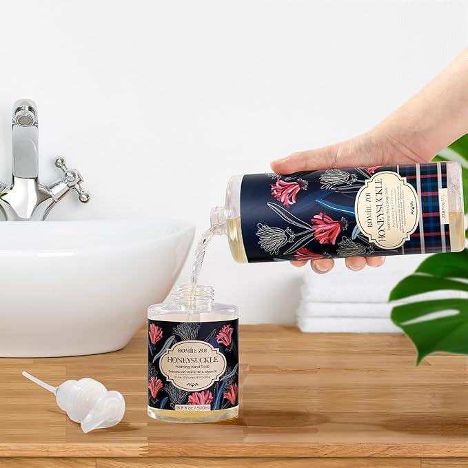 ROMIIE ZOI Foaming Hand Soap Refill, Honeysuckle, Gentle & Moisturizing Formula, 1 L/ 33.8 FL OZ - ModernBath