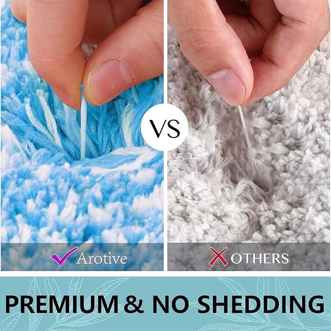 Arotive Microfiber Bathroom Rugs, Shaggy Soft and Absorbent Bath Rug, Non-Slip, Thick Plush Machine Washable Dry Bath Mats for Bathroom, Tub and Shower, 47x24, Light Royal Blue, Rectangular - ModernBath