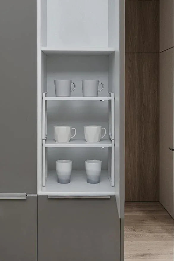 Nxconsu Expandable Cabinet Shelf Organizer Riser for Kitchen Pantry Cupboard Under Sink Countertop Home Storage Organization Rack Space Saver Freestanding Heavy Duty Nonslip Stackable White X Large - ModernBath