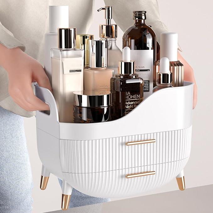 Pajiriona Makeup Organizer with Drawers,Skincare Organizer for Vanity,Storage Box with Handle,Large Cosmetic Display case for Dresser, Bathroom Countertop - ModernBath