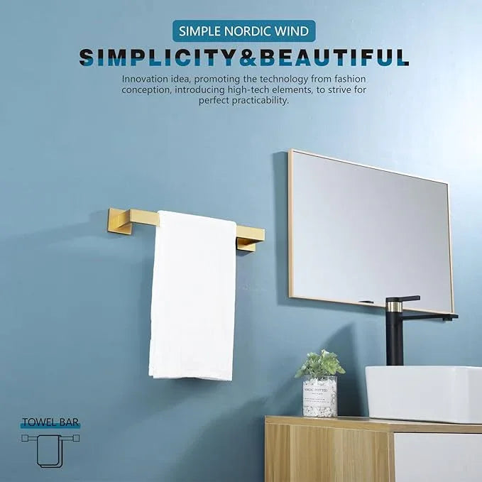 KOKOSIRI 12 Inch Hand Towel Holder Bath Towel Bar Kitchen Dish Cloths Hanger Stainless Steel Wall Mount, Brushed Gold, B4003BG-L12 - ModernBath