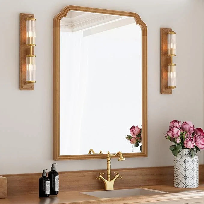 Ferytange Wood Mirror for Bathroom, 24" x 36" Rustic Bathroom Mirrors for Wall Decorative for Living Room or Bedroom Vanity Mirror (Natural Color) - ModernBath