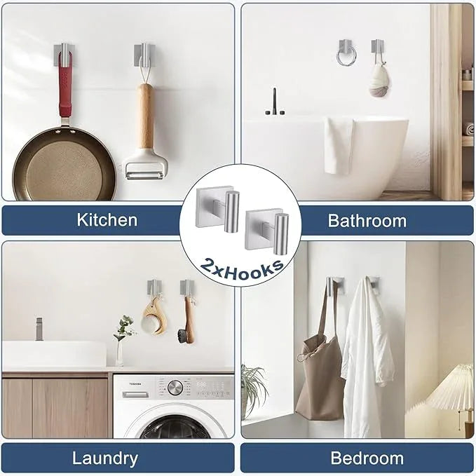 TURS Brushed Nickel 5 Piece Bathroom Hardware Accessories Set, SUS304 Stainless Steel Bath Towel Bar Set, 24 Inch Round Bathroom Accessories Kit Wall Mounted - ModernBath