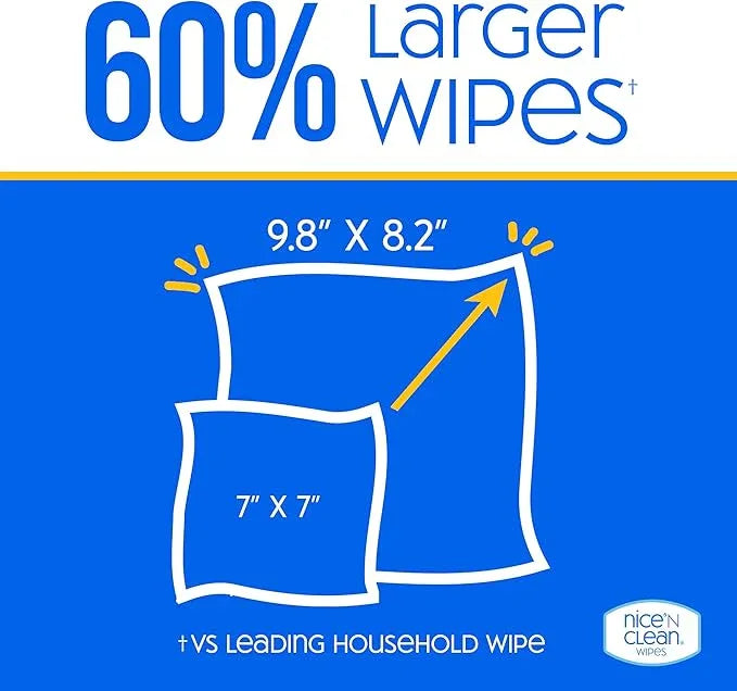 Nice 'N Clean Disinfecting Surface Wipes 72ct | Cleans & Disinfects Home & Kitchen Surfaces | Lemon Scent - ModernBath