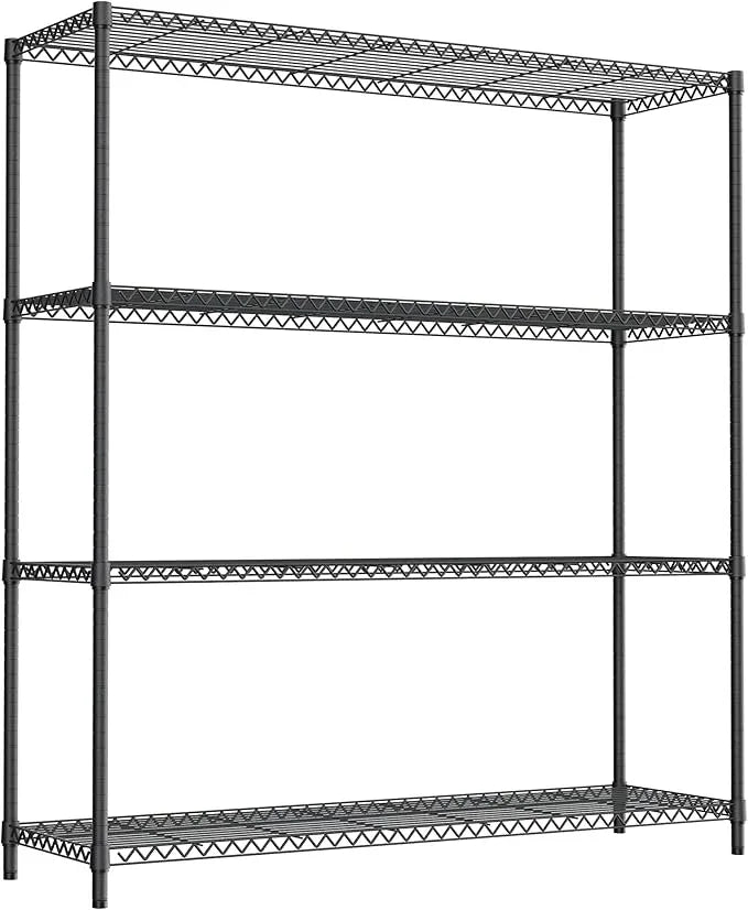 Stand Shelf Wire Rust-Proof Outdoor Storage Shelving 4-Tier Utility Shelving Unit for Garden Home,Kitchen,Office Dark Grey 17.7" D x 47.3" W x 59.4" H - ModernBath