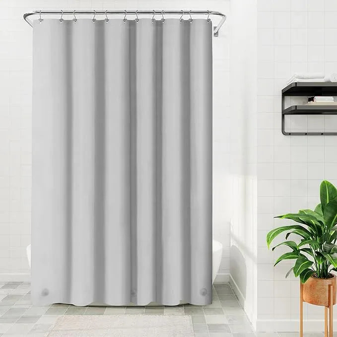 Barossa Design Gray Silver Long Shower Curtain Liner 78" Height - 3 Magnets & Waterproof Lightweight PEVA Shower Liner for Bath Tub, PVC Free, Metal Grommets, Silver Gray, 72x78 - ModernBath