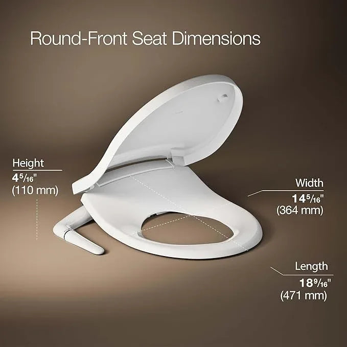 Kohler PureWash M250 Manual Round Bidet Toilet Seat, White, Quiet-Close Lid Prevents Slamming, Easy Installation with Quick-Release Hinges, Adjustable Spray Position & Pressure - ModernBath