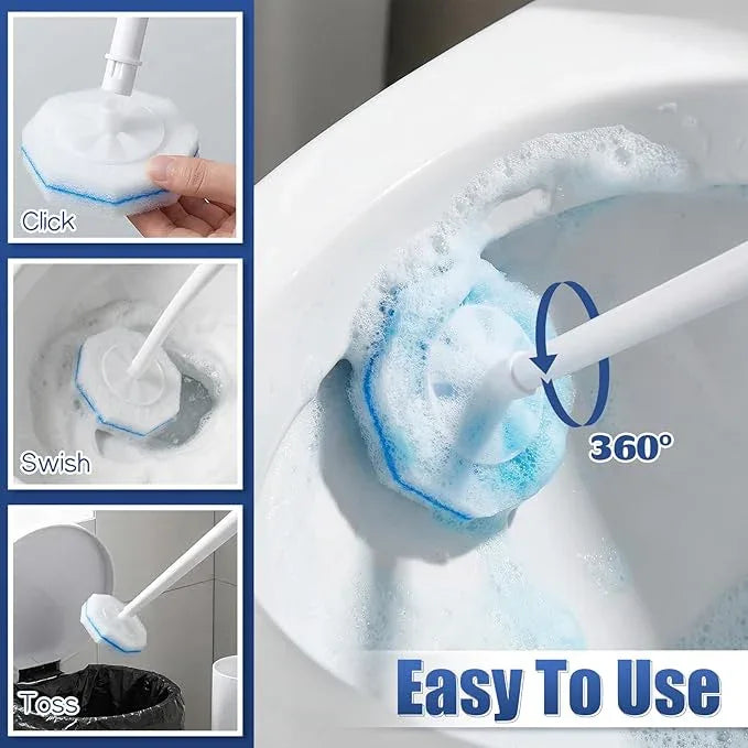 Yuanan 50 PCS Disposable Toilet Brush Refills, Toilet Wand Cleaner Toilets Bowl Wand Refills High-Density Fresh Scent and Powerful Cleaning Effect for Bathroom Cleaning Compatible Heads - ModernBath