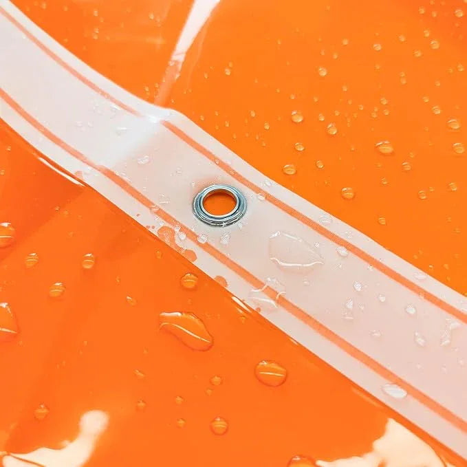 Barossa Design Clear Orange Stall Shower Curtain Liner 36" W x 72" H - Waterproof Lightweight PEVA Plastic Narrow Shower Liner for Small Bathroom,3 Bottom Magnets & Metal Grommets - Clear Orange - ModernBath
