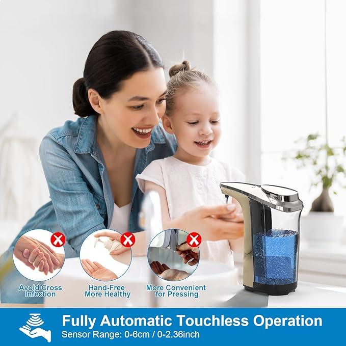 PZOTRUF Automatic Soap Dispenser, Touchless Dish soap Dispenser 17oz/500ml with Upgraded Infrared Sensor, 5 Adjustable Soap Dispensing Levels, Liquid Hand soap Dispenser for Bathroom & Kitchen - ModernBath