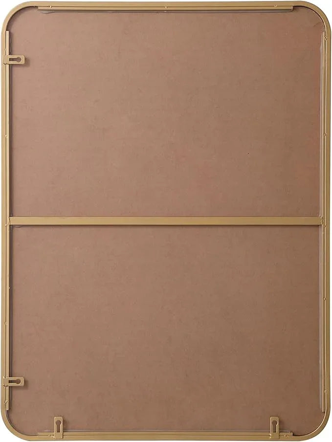 ARS Concepts Aura, Soft Corner Metal Rectangular Mirror 24X32 Inch in, Modern, Brass - ModernBath