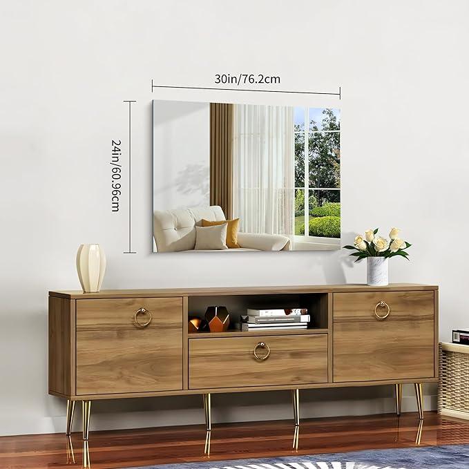 CILIBER Frameless Mirror, 24x30 Inch Bathroom Mirror for Wall, Rectangle Bathroom Vanity Mirrors with Polished Edge, Hangs Horizontally or Vertically for Bathroom, Bedroom and Living Room - ModernBath