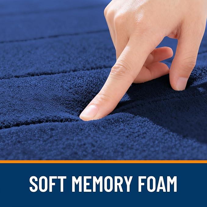 OLANLY Memory Foam Long Bathroom Rugs Runner 70x24, Super Soft Absorbent Bath Mat, Quick Dry, Machine Washable Shower Rugs, Bathmat Carpet, Bathroom Home Decor Accessories, Twilight Sapphire - ModernBath