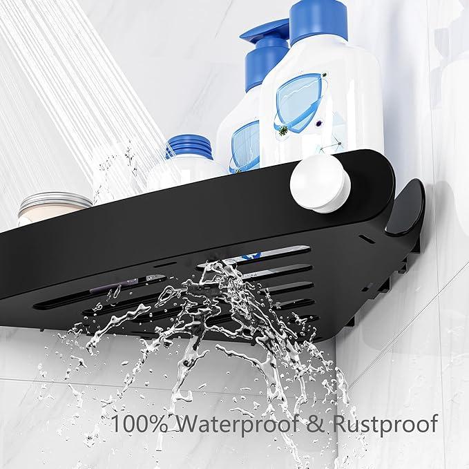 Sotfamily Shower Caddy Corner, 2 Pack Adhesive Corner Shower Shelves for Bathroom Organizers and Storage, Rust Free Plastic Rack for Bathroom Accessories & Decor, Black - ModernBath