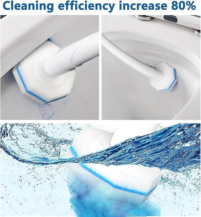 60 Counts Upgraded Disposable Cleaner Wand Brush Heads - Compatible with Clorox Toilet Bowl Cleaner Wand Refills for Bathroom Cleaning - ModernBath