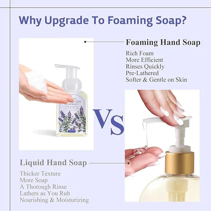 ROMIIE ZOI Foaming Hand Soap Refill Gift Set-3 Pack with Dispenser, Cruelty-Free and Biodegradable Formula, Moisturizing with Essential Oil for Sensitive Skin,Lavender Rosemary Scent,(33.8 Fl Oz x 3) - ModernBath