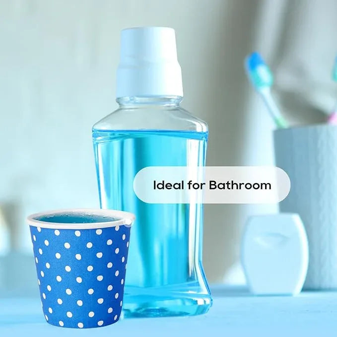 600 Pack 3 oz Paper Cups for Bathroom, Small Mouthwash Cups, Disposable Mini Bathroom Cups, Cold Beverage Drinking Cup for Water Coolers, Party, Home and Office(Dots) - ModernBath
