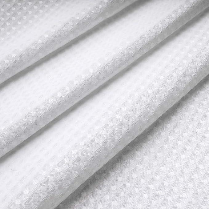 River Dream Extra Long Shower Curtains No Hooks Waffle Weave Shower Curtain with Snap in Liner - 71W x 86H,Hotel Grade,Spa Like Bath Curtain,White - ModernBath