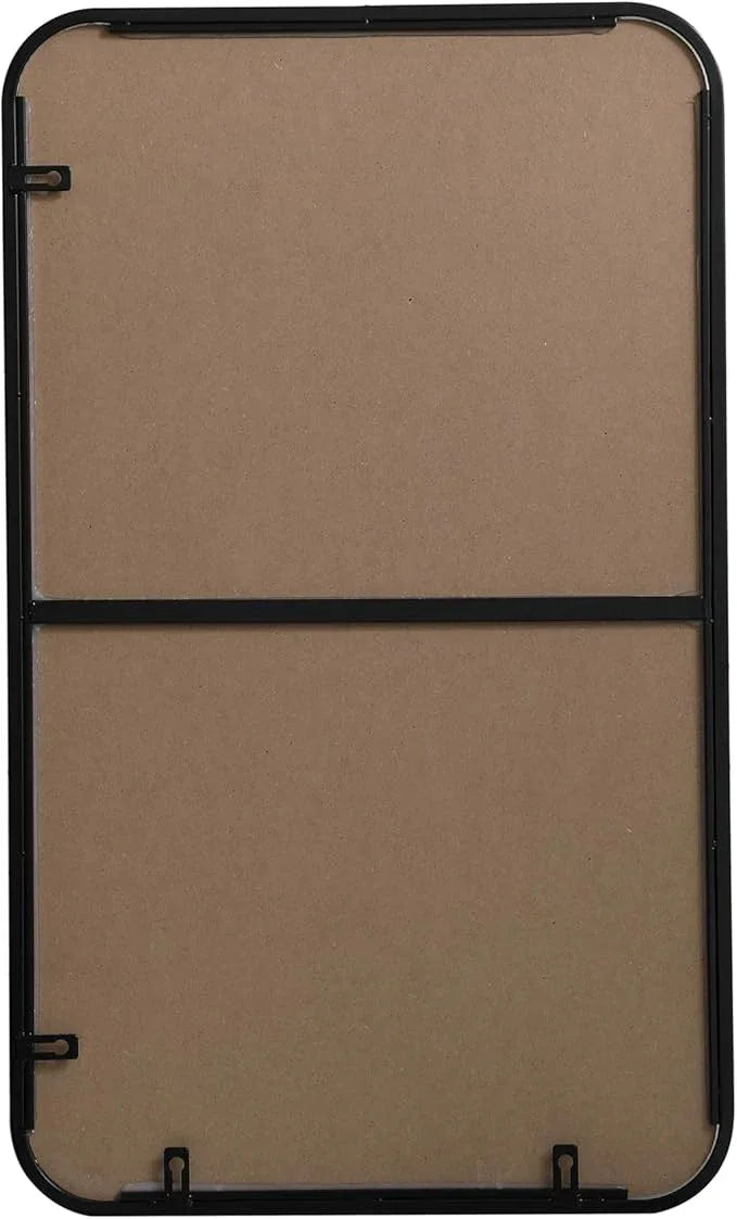 ARS Concepts Aura, Soft Corner Metal Rectangular Mirror 18X30 Inch in, Modern, Black - ModernBath