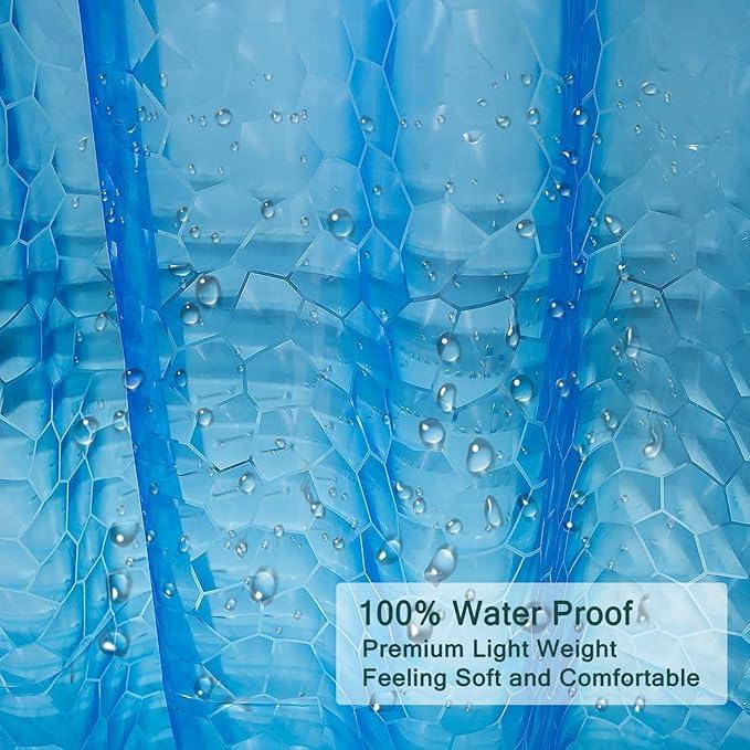 LQFMEHOT EVA Blue Shower Curtain Liner, 3D Water Cube 5G Shower Liner with 12 Rustproof Metal Grommets and Weighted Magnets, Waterproof Duty for Bathroom 72 x 72 - ModernBath
