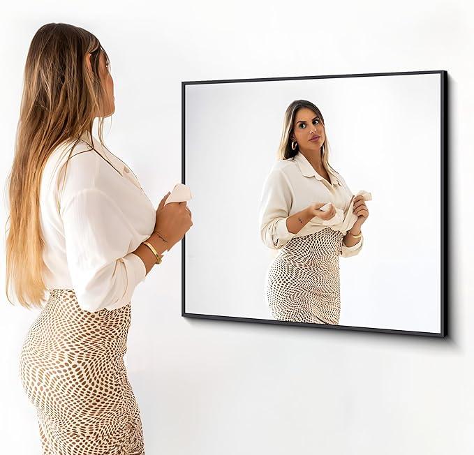DESBING Black Bathroom Mirror for Wall, 36x40 Inch Rectangle Mirrors with Metal Frame, Modern Vanity Wall Mirror Decor for Entryway Hangs, Bathroom Living Room Horizontal or Vertical - ModernBath