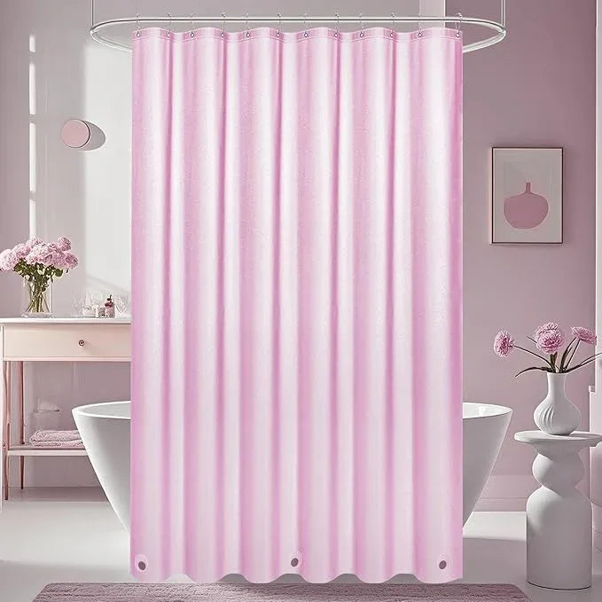Seenus Dreamy Pink Glitter PEVA Shower Curtain Extra Long 78 Length, Waterproof Plastic Sparkle Shower Curtain Liner with 3 Large Magnets, 72x78 Inch Shimmery Rose Pink Bathroom Shower Curtain - ModernBath