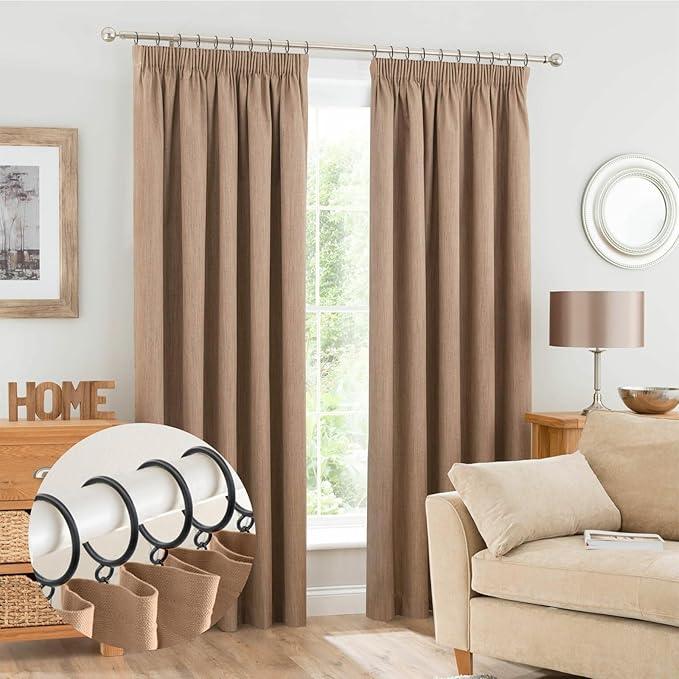 CONAMEI 50 Pcs Curtain Rings and Hooks 1.52 Inch - Stainless Steel Shower Curtain Rings and Hooks with Eyelets for Curtains Rods and Bathroom Shower Rods, Black - ModernBath